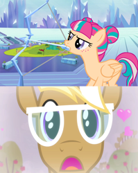 Size: 1020x1284 | Tagged: safe, artist:berrypunchrules, edit, edited screencap, screencap, sour sweet, trenderhoof, pegasus, pony, unicorn, equestria games (episode), g4, games ponies play, simple ways, duo, equestria girls ponified, female, horn, male, mare, ponified, shipping, shipping domino, sourhoof, stallion, straight