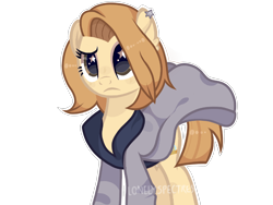 Size: 2048x1536 | Tagged: safe, artist:lonelyspectres, earth pony, pony, base used, clothes, coat, crossover, doctor who, ear piercing, female, mare, piercing, ponified, simple background, solo, the doctor, thirteenth doctor, transparent background, trenchcoat