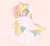 Size: 817x750 | Tagged: safe, artist:owlity, oc, oc only, oc:sweet dreams, alicorn, pony, alicorn oc, blushing, horn, multicolored hair, rainbow, rainbow alicorn, rainbow hair, simple background, spread wings, wingboner, wings