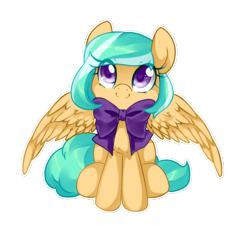 Size: 800x720 | Tagged: safe, artist:loyaldis, oc, oc only, oc:mango foalix, pegasus, pony, bow, commission, cute, heart eyes, simple background, solo, transparent background, wingding eyes, your character here