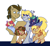 Size: 1280x1173 | Tagged: safe, artist:cubbybatdoodles, derpy hooves, doctor whooves, time turner, oc, oc:brown butter, oc:hopscotch, oc:whimsical note, oc:wind biter, earth pony, pegasus, pony, unicorn, g4, colt, daughter, family, father, father and child, father and daughter, father and son, female, filly, foal, glasses, like father like daughter, like father like son, like mother like daughter, like mother like son, like parent like child, male, mare, mother, mother and child, mother and daughter, mother and son, offspring, one eye closed, parent:derpy hooves, parent:ditzy doo, parent:doctor whooves, parent:time turner, parents:doctorderpy, ship:doctorderpy, shipping, son, stallion, straight, teething ring, tooth gap, underp, unshorn fetlocks