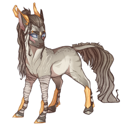 Size: 2951x2962 | Tagged: safe, artist:gigason, oc, oc only, oc:axara, pony, bandage, high res, horns, scar, simple background, solo, transparent background