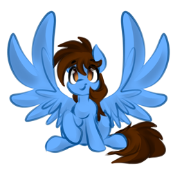 Size: 700x700 | Tagged: safe, artist:jen-neigh, oc, oc only, oc:pegasusgamer, pegasus, pony, happy, looking at you, sitting, sketch, wings