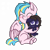Size: 4000x4000 | Tagged: safe, artist:littlefaith9, oc, oc only, oc:lokipony, oc:shadow faith, bat pony, pegasus, pony, bat pony oc, blank flank, blushing, c:, cute, eyes closed, fangs, female, filly, floppy ears, hug, mare, newbie artist training grounds, pegasus oc, simple background, size difference, smiling, spread wings, transparent background, wings