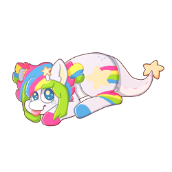 Size: 2000x2000 | Tagged: safe, artist:rigbythememe, derpibooru exclusive, oc, oc only, oc:plushie (rigbythememe), earth pony, pony, colored hooves, colorful, female, high res, multicolored hair, rainbow hair, simple background, solo, transparent background