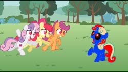 Size: 1920x1080 | Tagged: safe, artist:angrymetal, color edit, edit, edited screencap, screencap, apple bloom, scootaloo, sweetie belle, oc, oc:angrymetal, earth pony, pegasus, pony, unicorn, g4, lesson zero, 1000 hours in ms paint, angrybelle, angrybloom, angryscoots, colored, cutie mark crusaders, female, heart eyes, horn, male, shocked, unicorn oc, vector, want it need it, wingding eyes