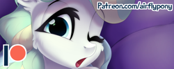 Size: 988x396 | Tagged: safe, artist:airfly-pony, vapor trail, pony, g4, exclusive, female, patreon, patreon logo, patreon preview, solo