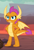 Size: 534x779 | Tagged: safe, screencap, smolder, dragon, g4, my little pony: friendship is magic, sweet and smoky, angry, cropped, displeased, dragon lands, dragoness, fangs, female, frown, hand on hip, horns, lava, slit pupils, smolder is not amused, solo, spread wings, teenaged dragon, teenager, toes, unamused, wings