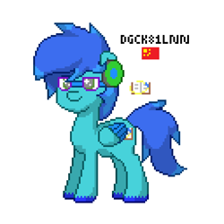 Size: 640x640 | Tagged: safe, artist:dgck81lnn, part of a set, oc, oc only, oc:danny luan, pegasus, pony, pony town, glasses