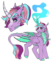 Size: 2500x3000 | Tagged: safe, artist:jeshh, oc, oc only, oc:lucid vision, dracony, dragon, hybrid, pony, high res, interspecies offspring, magic, male, offspring, parent:princess flurry heart, parent:spike, parents:flurryspike, simple background, solo, white background