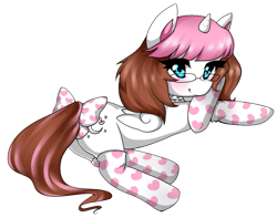 Size: 741x583 | Tagged: safe, artist:amulet-maru, oc, oc only, oc:usagi, alicorn, pony, alicorn oc, bow, clothes, female, glasses, heart, horn, mare, prone, simple background, socks, solo, tail bow, transparent background
