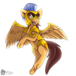 Size: 2000x2000 | Tagged: safe, artist:freak-side, oc, oc only, oc:speedy winchester, sphinx, armor, commission, flying, high res, male, quadrupedal, simple background, sphinx oc, white background, wings
