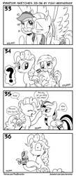 Size: 1320x3035 | Tagged: safe, artist:pony-berserker, derpy hooves, fluttershy, pinkie pie, rainbow dash, twilight sparkle, alicorn, earth pony, pegasus, pony, g4, biting, black and white, boop, canned food, caught, comic, eating, female, food, grayscale, halftone, i can't believe it's not idw, lesbian, meat, monochrome, noseboop, ponies eating meat, ship:flutterdash, shipping, signature, simple background, tail bite, twilight sparkle (alicorn), white background