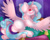 Size: 2500x2000 | Tagged: safe, artist:kindny-chan, oc, oc only, oc:comet lovejoy, alicorn, pony, blushing, butt, chest fluff, ear fluff, female, fluffy, high res, mare, plot, prone, solo, spread wings, stars, wings, ych result