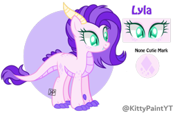 Size: 1280x840 | Tagged: safe, artist:kittypaintyt, oc, oc only, oc:lyla, dracony, hybrid, base used, belly scales, claw hooves, horns, interspecies offspring, offspring, parent:rarity, parent:spike, parents:sparity, reference sheet, simple background, slit pupils, transparent background
