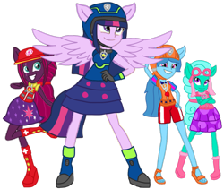 Size: 1259x1061 | Tagged: safe, artist:徐詩珮, fizzlepop berrytwist, glitter drops, spring rain, tempest shadow, twilight sparkle, alicorn, human, pony, series:sprglitemplight diary, series:sprglitemplight life jacket days, series:springshadowdrops diary, series:springshadowdrops life jacket days, equestria girls, g4, aid marshall, aid marshall (paw patrol), alternate universe, base used, bisexual, chase, chase (paw patrol), clothes, cute, equestria girls-ified, eyelashes, feet, female, glitterbetes, goggles, grin, hat, helmet, lesbian, lifeguard, lifeguard spring rain, looking at you, marshall, marshall (paw patrol), open mouth, paw patrol, polyamory, ponied up, sandals, ship:glitterlight, ship:glittershadow, ship:sprglitemplight, ship:springdrops, ship:springlight, ship:springshadow, ship:springshadowdrops, ship:tempestlight, shipping, simple background, skye (paw patrol), smiling, smiling at you, springbetes, spy chase, spy chase (paw patrol), tempestbetes, transparent background, twilight sparkle (alicorn), zuma, zuma (paw patrol)