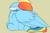 Size: 3543x2362 | Tagged: safe, artist:jubyskylines, rainbow dash, pegasus, pony, g4, behaving like a bird, behaving like a duck, birb, chest fluff, cute, dashabetes, female, high res, mare, onomatopoeia, rainbird dash, rainbow duck, sleeping, sound effects, zzz