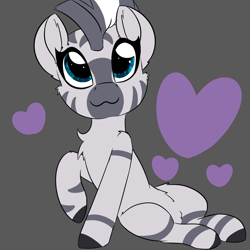 Size: 2362x2362 | Tagged: safe, artist:jubyskylines, zecora, pony, zebra, g4, :3, cheek fluff, chest fluff, cute, ear fluff, female, heart, high res, leg fluff, looking at you, solo, zecorable
