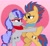 Size: 2260x2100 | Tagged: safe, artist:flawlessvictory20, oc, oc:cinnabyte, oc:soundwave, adorkable, cinnabetes, cute, dancing, dork, female, heart, high res, male, mare, shipping, stallion