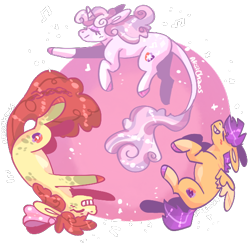 Size: 562x546 | Tagged: safe, artist:akiiichaos, apple bloom, scootaloo, sweetie belle, earth pony, pegasus, pony, unicorn, g4, bow, colored hooves, cutie mark crusaders, eyes closed, female, filly, grin, hair bow, leonine tail, simple background, smiling, transparent background, trio