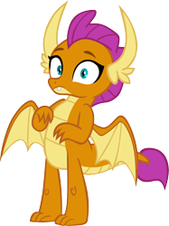Size: 4447x5949 | Tagged: safe, artist:memnoch, smolder, dragon, g4, what lies beneath, cute, dragoness, female, looking at you, shocked, show accurate, simple background, smolderbetes, solo, transparent background, vector