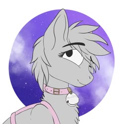 Size: 1000x1000 | Tagged: artist needed, safe, alicorn, earth pony, pegasus, pony, unicorn, adorable face, auction, bell, blushing, cat bell, collar, commission, cute, harness, solo, tack, your character here