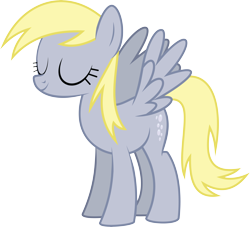 Size: 7114x6463 | Tagged: safe, artist:wissle, derpy hooves, pegasus, pony, friendship is magic, g4, absurd resolution, eyes closed, female, mare, simple background, solo, spread wings, transparent background, vector, wings