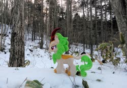 Size: 2048x1423 | Tagged: safe, artist:hihin1993, kirin, female, forest, irl, japan, photo, plushie, snow, solo