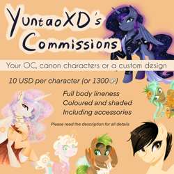 Size: 3543x3543 | Tagged: safe, artist:yuntaoxd, oc, pony, advertisement, commission, commission info, deviantart, high res, paypal