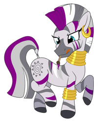 Size: 1493x1739 | Tagged: safe, artist:sixes&sevens, zecora, zebra, g4, asexual, asexual pride flag, jewelry, lgbt headcanon, mouth hold, paint on fur, paintbrush, pride, pride flag, sexuality headcanon, simple background, tongue out, transparent background, zecora appreciation week