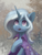 Size: 1500x1960 | Tagged: safe, artist:koviry, trixie, pony, unicorn, g4, cape, clothes, cute, female, mare, sitting, snow, solo, trixie's cape