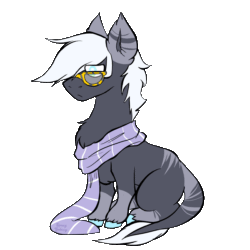 Size: 900x900 | Tagged: safe, artist:spacygalaxy, oc, oc only, pony, animated, clothes, colored hooves, gif, glasses, leonine tail, male, scarf, simple background, solo, stallion, transparent background, unshorn fetlocks