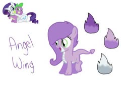 Size: 400x300 | Tagged: safe, artist:valoursentry, rarity, spike, oc, oc:angel wing, dracony, hybrid, g4, female, interspecies offspring, male, offspring, parent:rarity, parent:spike, parents:sparity, ship:sparity, shipping, straight