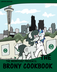 Size: 2550x3200 | Tagged: safe, alternate version, artist:lucas_gaxiola, shining armor, oc, oc:charmed clover, earth pony, pony, unicorn, g4, building, cloud, colored, female, glasses, high res, male, mare, smiling, stallion, text, walking