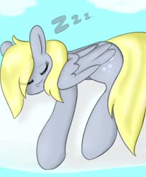 Size: 1200x1450 | Tagged: safe, artist:llametsul, derpy hooves, pegasus, pony, g4, cloud, eye clipping through hair, eyes closed, on a cloud, onomatopoeia, sleeping, sleeping on a cloud, solo, sound effects, wings, zzz