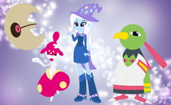 Size: 1010x624 | Tagged: safe, artist:rainbowfoxyfox, trixie, equestria girls, g4, crossover, pokémon