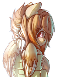Size: 2142x2799 | Tagged: safe, artist:koi-to, oc, oc only, oc:ruru, pegasus, anthro, anthro oc, blushing, brown eyes, brown mane, clothes, female, freckles, frown, hairpin, high res, looking at you, looking back, looking back at you, looking over shoulder, rear view, shoulder freckles, shy, simple background, solo, teary eyes, transparent background, two toned mane, white outline