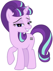 Size: 2025x2722 | Tagged: safe, artist:sketchmcreations, starlight glimmer, pony, unicorn, g4, equal cutie mark, female, high res, lidded eyes, looking at you, mare, raised hoof, s5 starlight, simple background, smiling, smirk, smug, solo, transparent background, vector