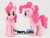 Size: 400x300 | Tagged: safe, artist:nekokevin, pinkie pie, earth pony, pony, g4, female, irl, looking at you, mare, photo, plushie, simple background, smiling, solo, watermark, white background