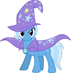 Size: 2508x2577 | Tagged: safe, artist:frownfactory, trixie, pony, unicorn, boast busters, g4, .svg available, cape, clothes, female, hat, high res, mare, simple background, solo, svg, transparent background, trixie's cape, trixie's hat, vector