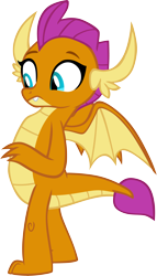 Size: 3444x6001 | Tagged: safe, artist:memnoch, smolder, dragon, g4, molt down, season 8, claws, cute, dragoness, fangs, female, frown, horns, impressed, looking down, raised eyebrows, simple background, smolderbetes, solo, spread wings, teenaged dragon, teenager, transparent background, vector, wings