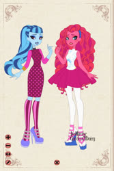 Size: 400x600 | Tagged: safe, edit, editor:ktd1993, pinkie pie, sonata dusk, equestria girls, g4, ever after high, female, lesbian, ship:pinata, shipping