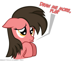 Size: 6094x5050 | Tagged: safe, artist:ace play, oc, oc only, oc:ace play, oc:cutie e, earth pony, pony, absurd resolution, dialogue, female, floppy ears, mare, pouting, rule 63, sad, simple background, solo, transparent background, vector