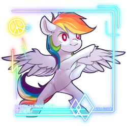 Size: 1280x1280 | Tagged: safe, artist:rikadiane, rainbow dash, pegasus, pony, g4, armpits, bipedal, chest fluff, cute, dashabetes, diamond, ear fluff, female, leg fluff, mare, peace sign, simple background, solo, spread wings, transparent background, white pupils, wings