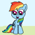 Size: 480x480 | Tagged: safe, artist:m.w., rainbow dash, pegasus, pony, g4, female, mare, ms paint, sitting, solo