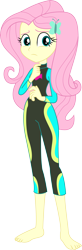 Size: 3013x9158 | Tagged: safe, artist:marcorulezzz, fluttershy, equestria girls, g4, my little pony equestria girls: better together, barefoot, clothes, cute, feet, female, fluttershy's wetsuit, simple background, solo, swimsuit, transparent background, vector, wetsuit