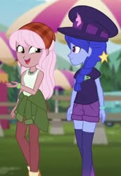 Size: 580x842 | Tagged: safe, screencap, raspberry lilac, space camp, equestria girls, equestria girls series, g4, sunset's backstage pass!, spoiler:eqg series (season 2), cropped, duo, walking