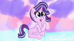 Size: 3840x2160 | Tagged: safe, artist:llamalauncher, starlight glimmer, pony, unicorn, g4, cute, female, glimmerbetes, high res, mare, open mouth, smiling, solo