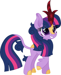 Size: 1212x1500 | Tagged: safe, artist:cloudy glow, twilight sparkle, kirin, g4, cute, female, kirin twilight, kirin-ified, movie accurate, raised hoof, simple background, smiling, smiling at you, solo, species swap, transparent background, twiabetes, vector