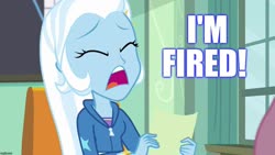 Size: 1280x720 | Tagged: safe, edit, edited screencap, screencap, trixie, a little birdie told me, equestria girls, g4, my little pony equestria girls: better together, back to the future part 2, caption, image macro, meme, text